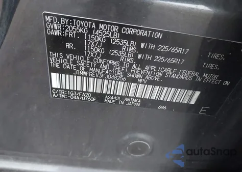 2015 Toyota Rav4 Xle из США, поврежденный, VIN JTMWFREV3FJ048256